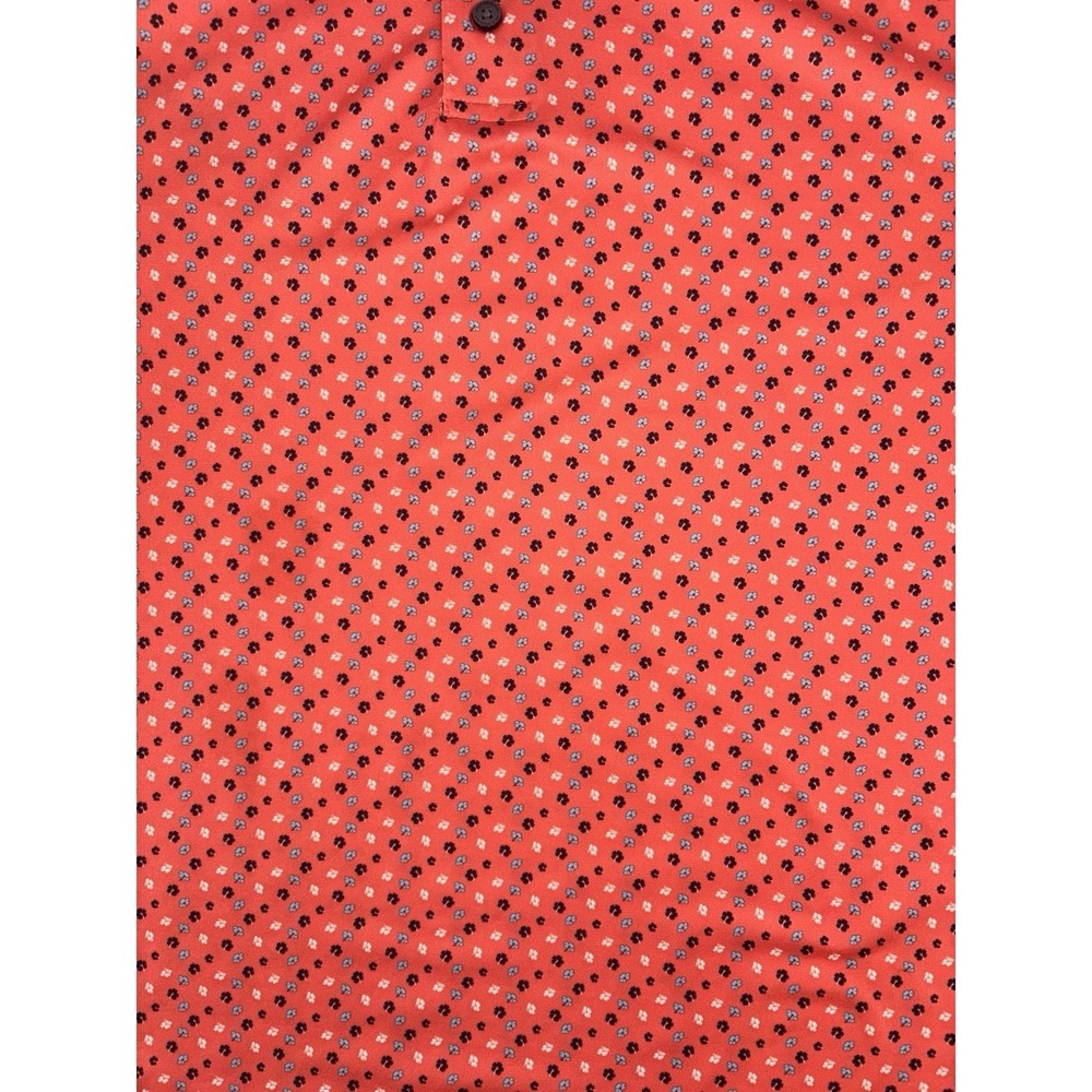 Nicklaus‎ Mens Golf Polo Shirt Coral Floral Pattern Large Eco Choice Performance - Picture 4 of 9